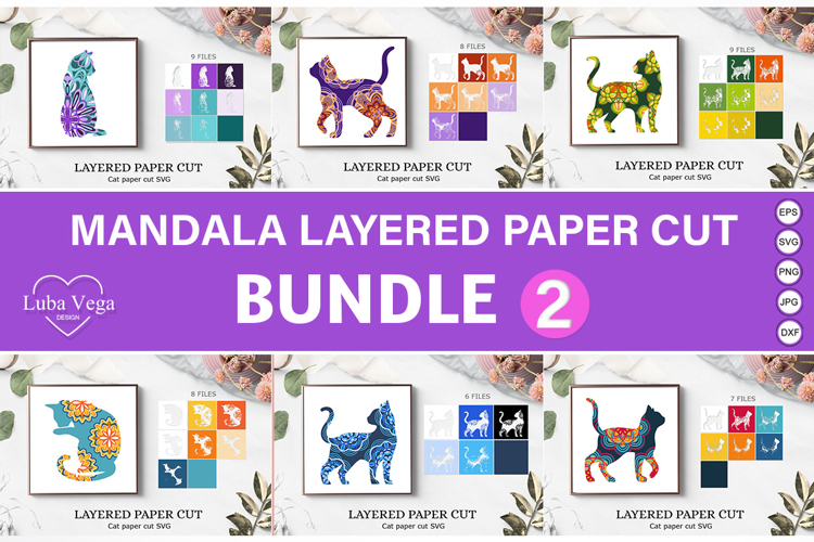 BUNDLE 3d shadow box cat / BUNDLE cat paper cut