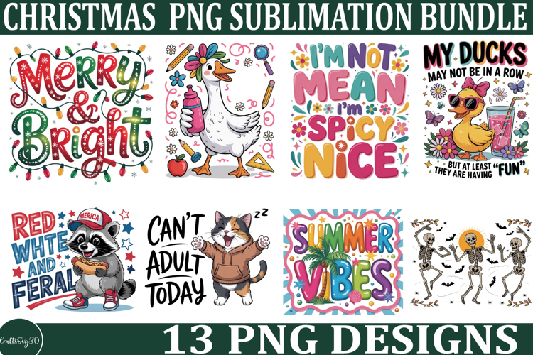 Christmas Sublimation Bundle - 13 Christmas PNG Design