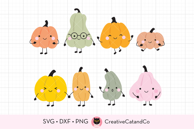 Pumpkin Cartoons with Arms and Legs SVG DXF PNG Bundle