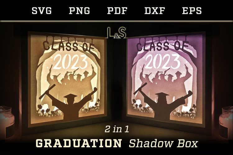 Graduation Shadow Box SVG Designs Paper Cut Light Box