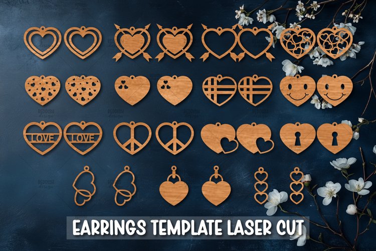 Heart Earrings Svg Image 5