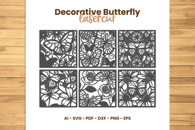 Decorative Butterfly Lasercut - Lasercut Template