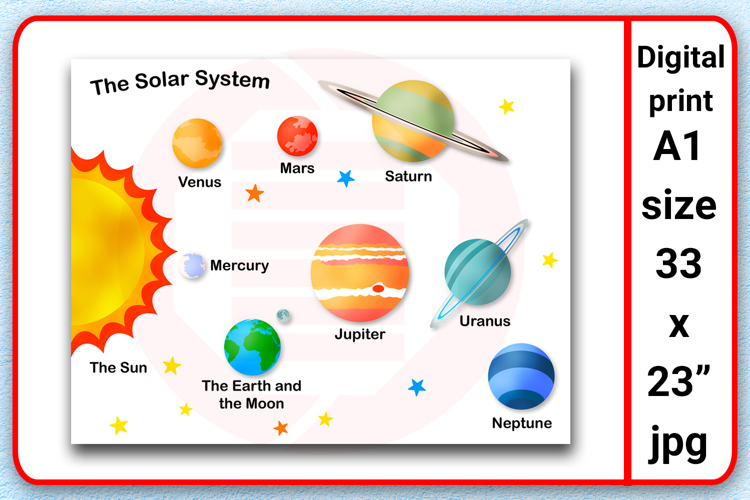 Printable Solar System wall art Nursery Classroom decor