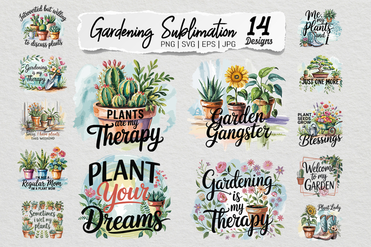 Gardening Sublimation SVG PNG Bundle