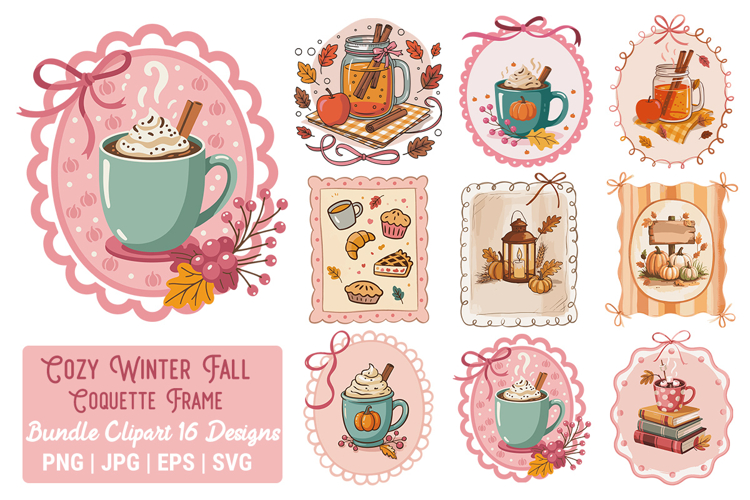 Cozy Winter Fall Coquette Frame Bundle