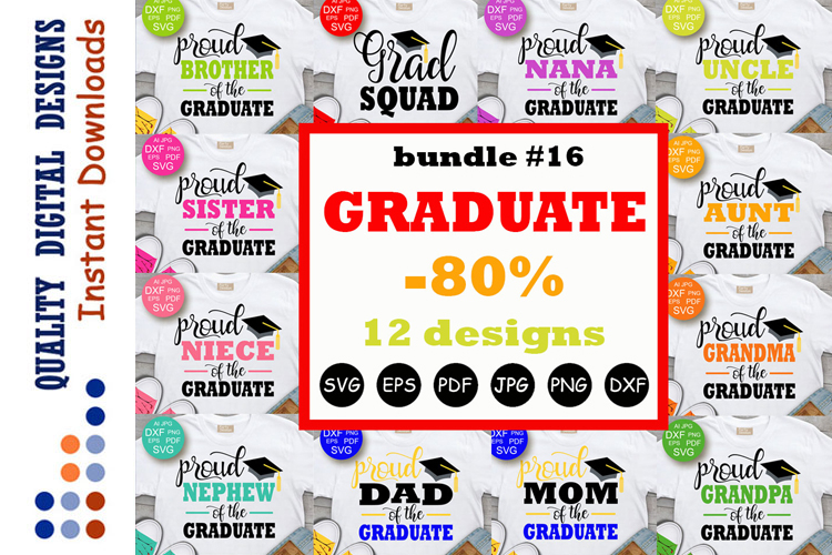 Graduate Bundle Proud family of the Graduation Svg png pdf