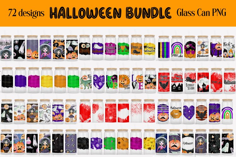 Libbey Halloween Bundle | Halloween Glass Can Sublimation example image 1