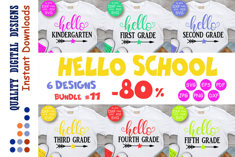 Hello School Bundle svg Hello Kindergarten SVG School