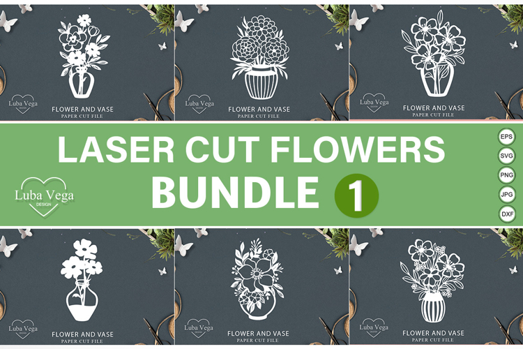 BUNDLE Laser cut flowers / Laser cutting flowers