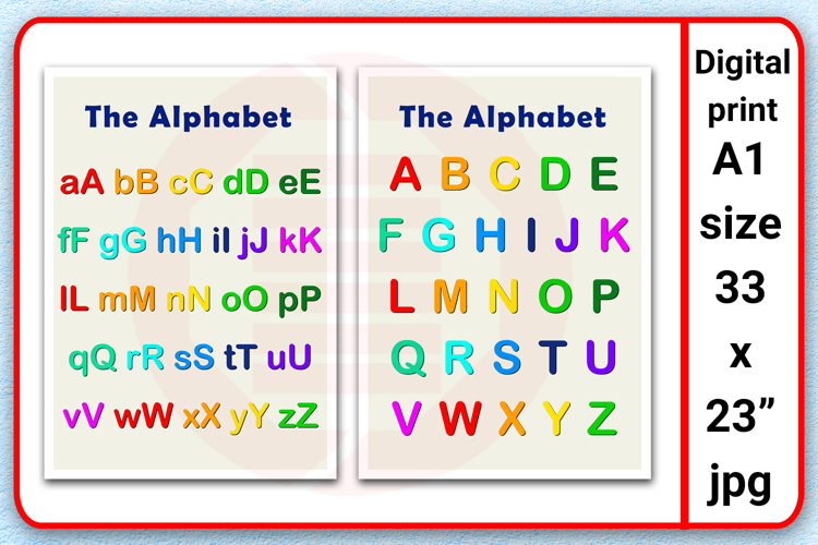Printable alphabet letters wall art Kid room Classroom