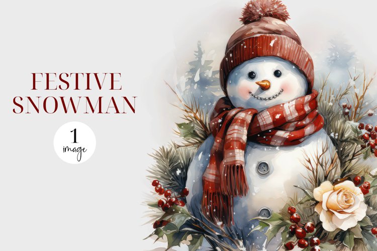 Cute Snowman Clipart Image 8