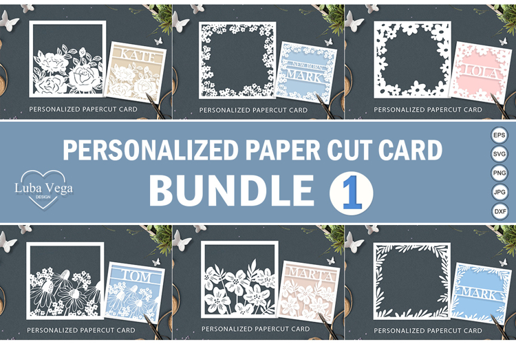 BUNDLE personalised laser card svg / BUNDLE card SVG