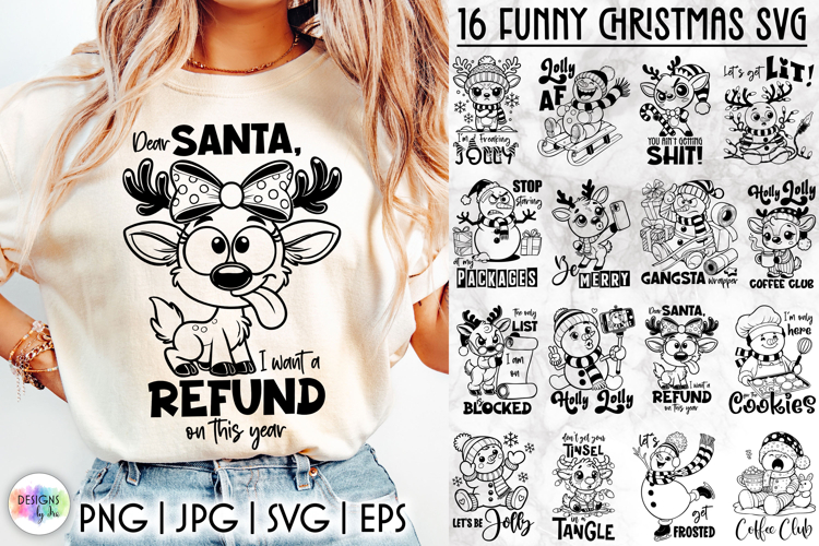 Funny Christmas SVG Bundle, Christmas Quotes SVG