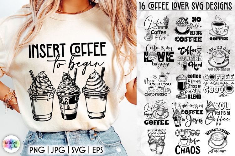 Coffee Lover SVG Bundle, Funny Coffee Quotes SVG