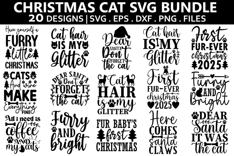 Christmas Cat Clipart Image 5