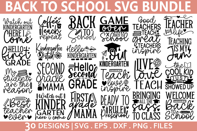 Back To School SVG Bundle - School & Teacher SVG Design