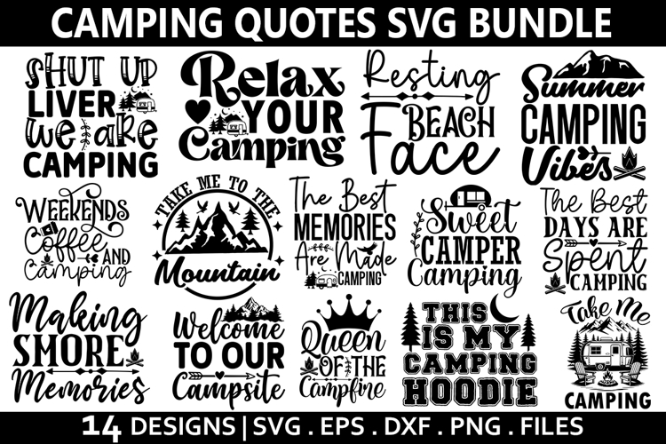 Camping SVG Bundle - Happy Camper SVG, Camping Design