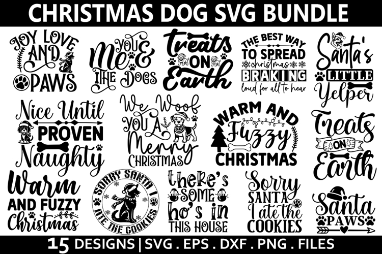 Christmas Dog SVG Bundle - Christmas Design