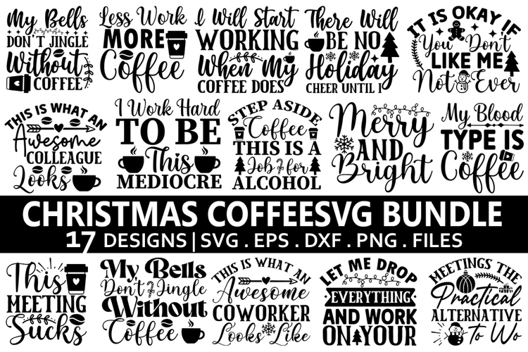 Christmas Coffee SVG Bundle - Christmas T-shirt Design
