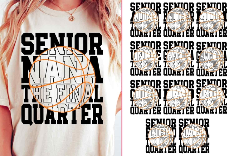 Senior Basketball Family Svg Png, Mom Dad Sister Brother