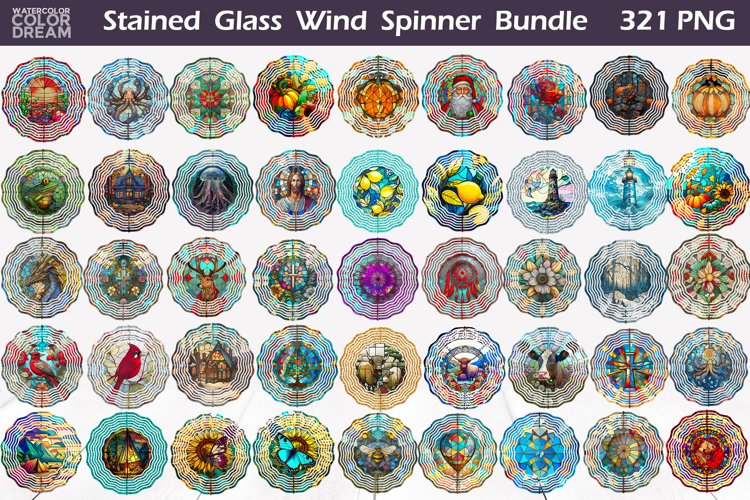 Stained Glass Wind Spinner Bundle | Wind Spinner Bundle example image 1