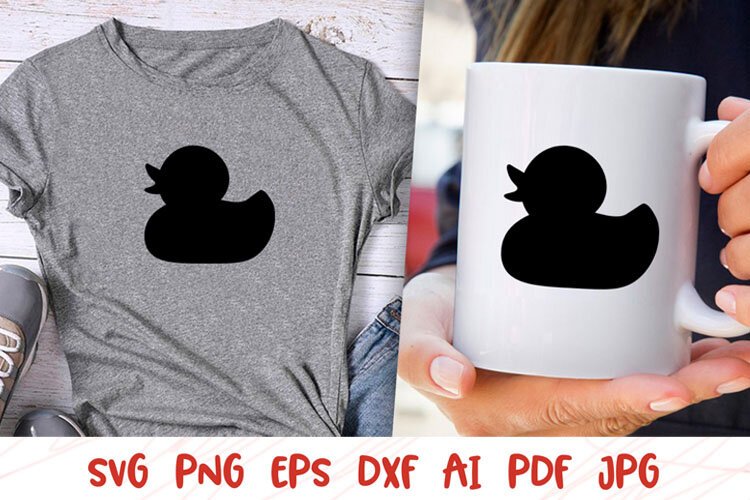 Rubber Duck SVG | Yellow Duck Mug & Shirt Design Clipart example image 1