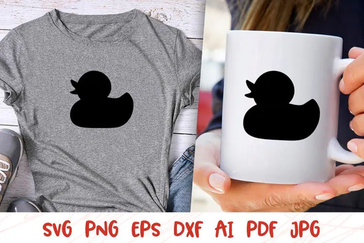 Rubber Duck SVG | Yellow Duck Mug & Shirt Design Clipart
