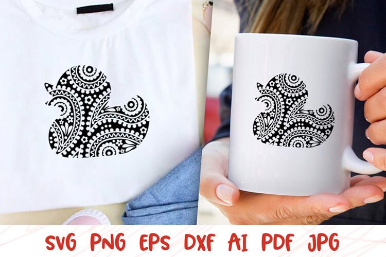 Zentangle Rubber Duck SVG Detailed Pattern Duckling Clipart example image 1