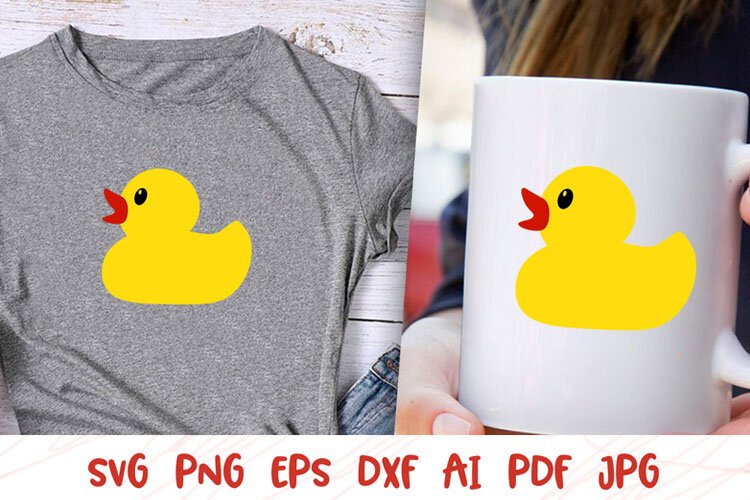 Yellow Rubber Duck SVG | Cute Duckling Layered Cut File example image 1
