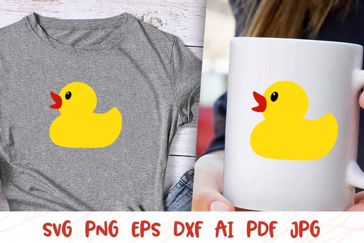 Yellow Rubber Duck SVG | Cute Duckling Layered Cut File