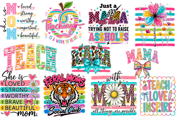 Mom Teacher PNG Bundle, Teacher Mom Shirt