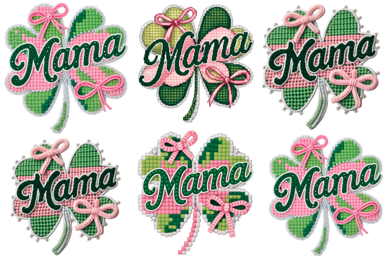 St. Patricks Day Mama Coquette Bow Png