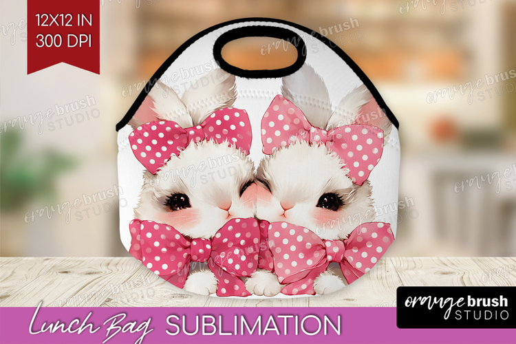 Bunnies Valentine Lunch Bag Cute Valentines Day Lunch Bug