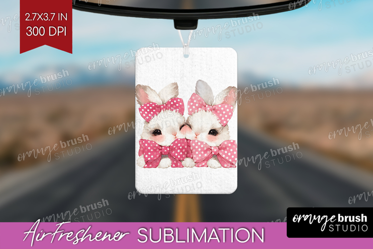 Bunnies Valentine Air Freshener PNG Cute Valentines Day PNG