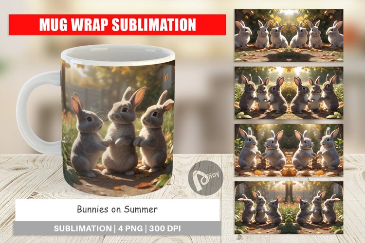 Mug Wrap Design Bunny on Summer
