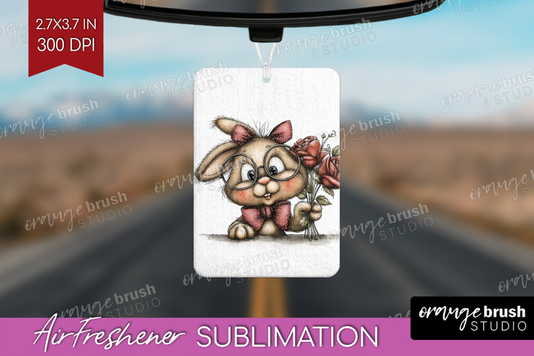 Bunny Valentine Air Freshener PNG Whimsical Animal PNG