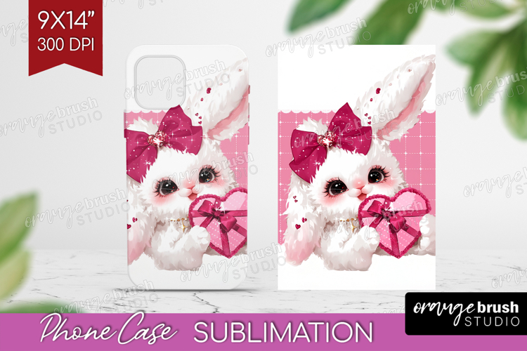 Bunny Valentine Phone Case PNG Cute Valentines Day Case PNG