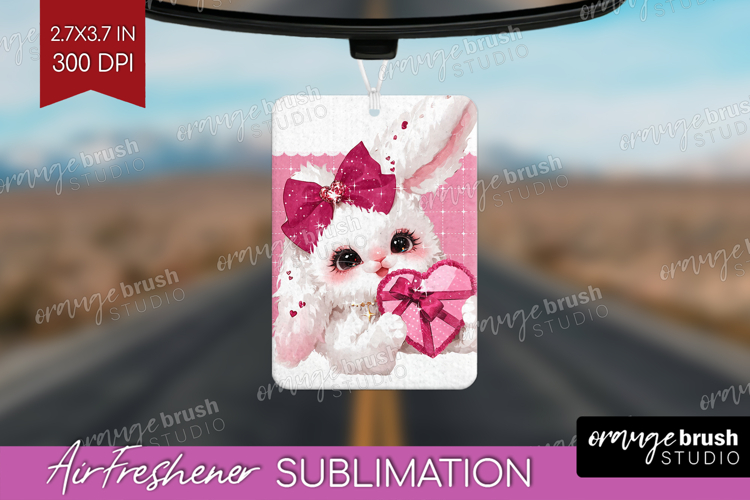 Bunny Valentine Air Freshener PNG Cute Valentines Day PNG