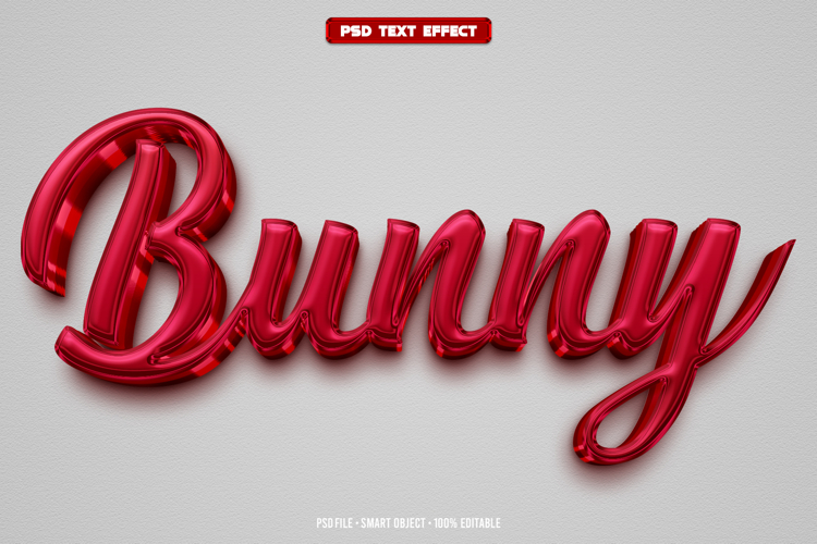 Bunny 3D editable text effect