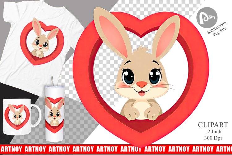 Clipart Heart Bunny