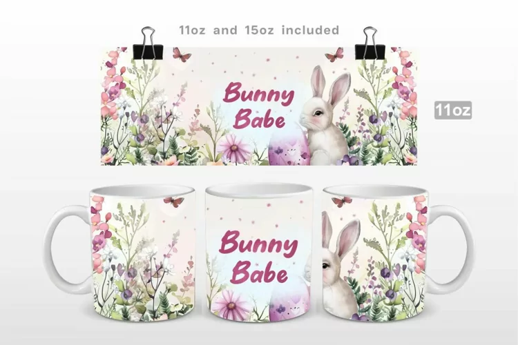 Bunny Babe Easter Mug Wrap