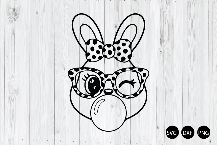 Bunny Blowing Bubble SVG, Easter Bunny SVG