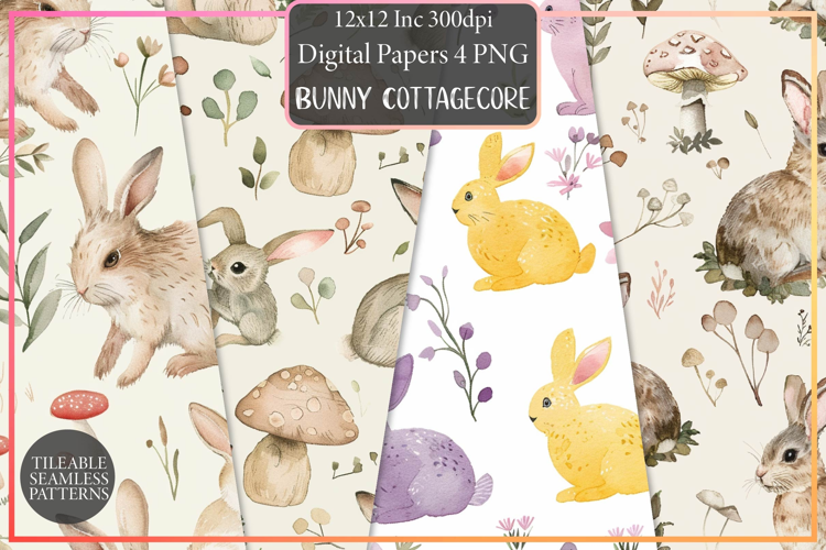 Bunny Cottagecore Seamless Pattern