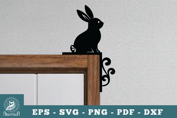 Bunny Door Corner Lasercut SVG