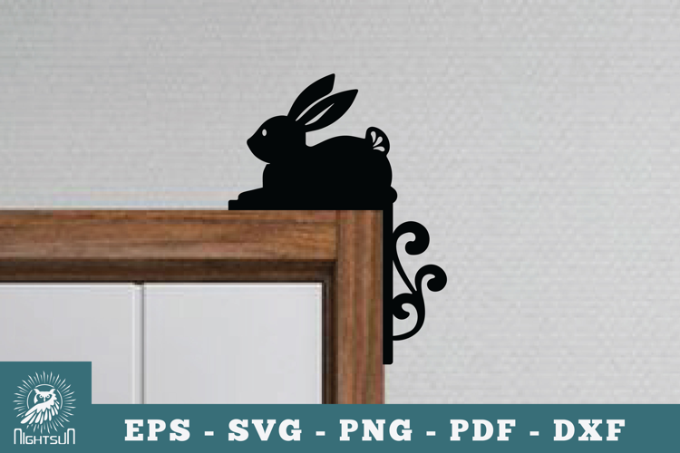 Bunny Door Corner Lasercut SVG