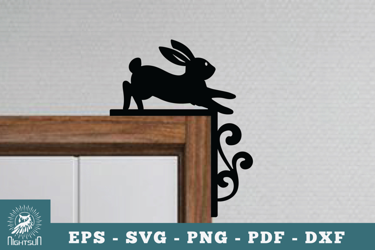 Bunny Door Corner Lasercut SVG