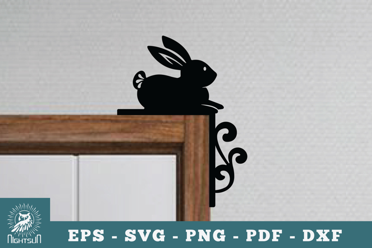 Bunny Door Corner Lasercut SVG