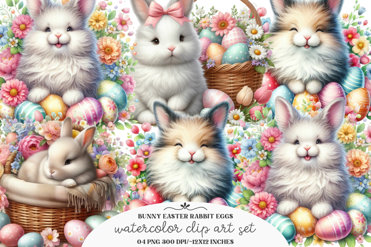 Bunny Easter Spring rabbit Eggs Clipart - Bunny Easter Png
