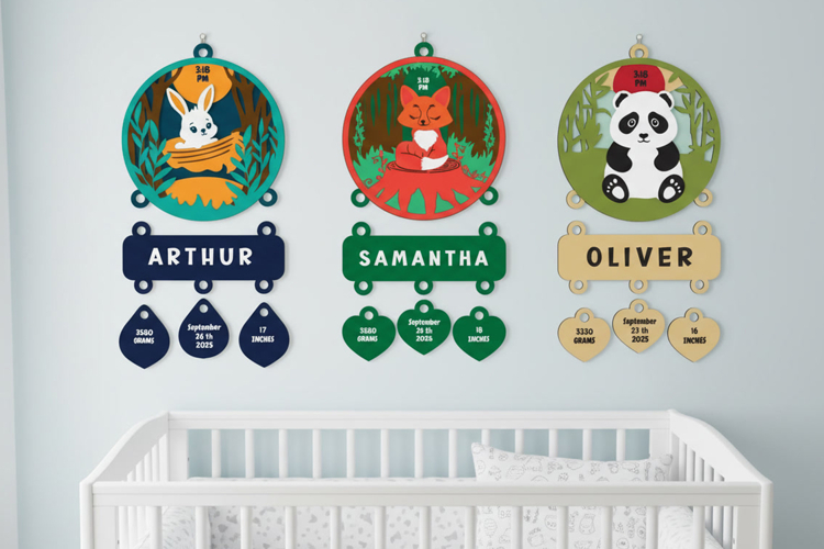 Woodland Animals Layered SVG Bundle | Nursery Decor Laser