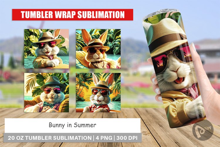 Tumbler Wrap Bunny in Summer